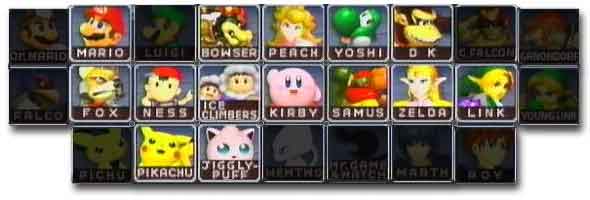 Melee character select screen